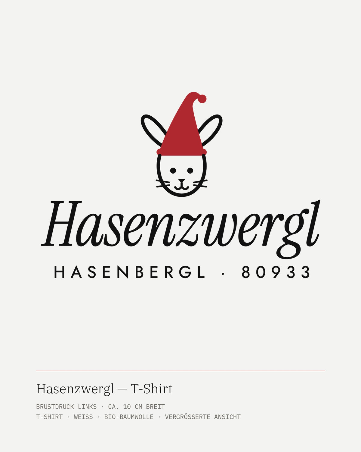 Hasenzwergl Bio-T-Shirt weiß – Motiv
