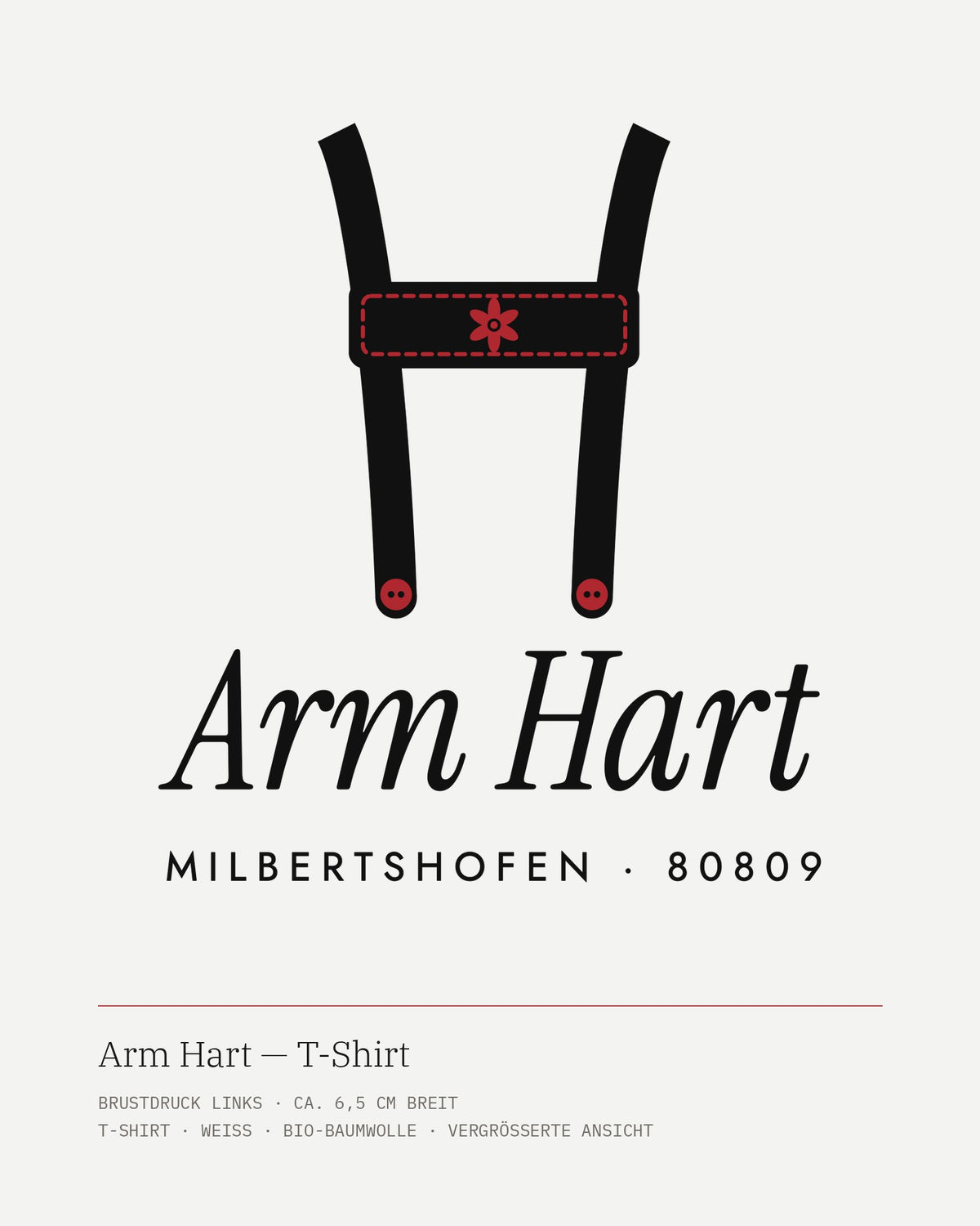Arm Hart Bio-T-Shirt weiß – Motiv