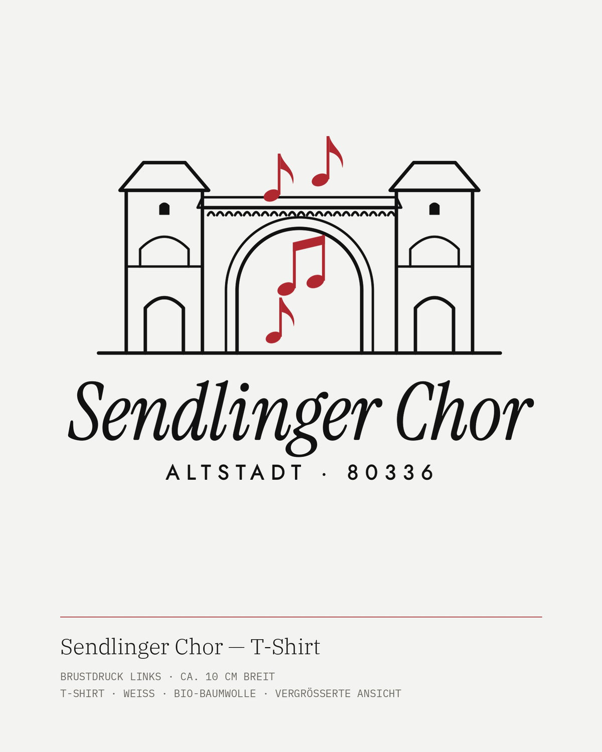 Sendlinger Chor Bio-T-Shirt weiß – Motiv