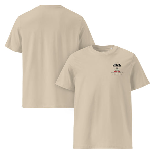 Dirty Harras Bio-T-Shirt Desert Dust – Vorder- und Rückansicht