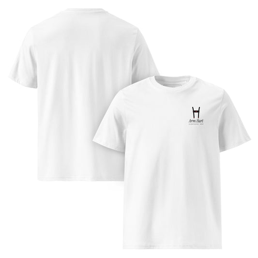 Arm Hart Bio-T-Shirt weiß – Vorder- und Rückansicht