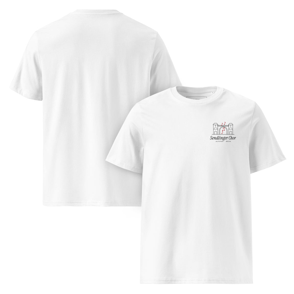 Sendlinger Chor Bio-T-Shirt weiß – Vorder- und Rückansicht