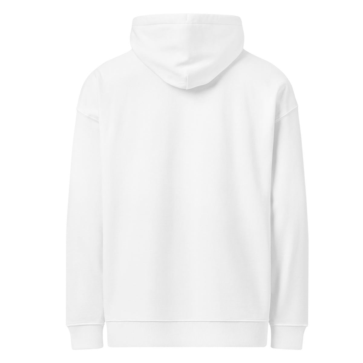 Theresienkrise Bio-Hoodie weiß – Rückansicht