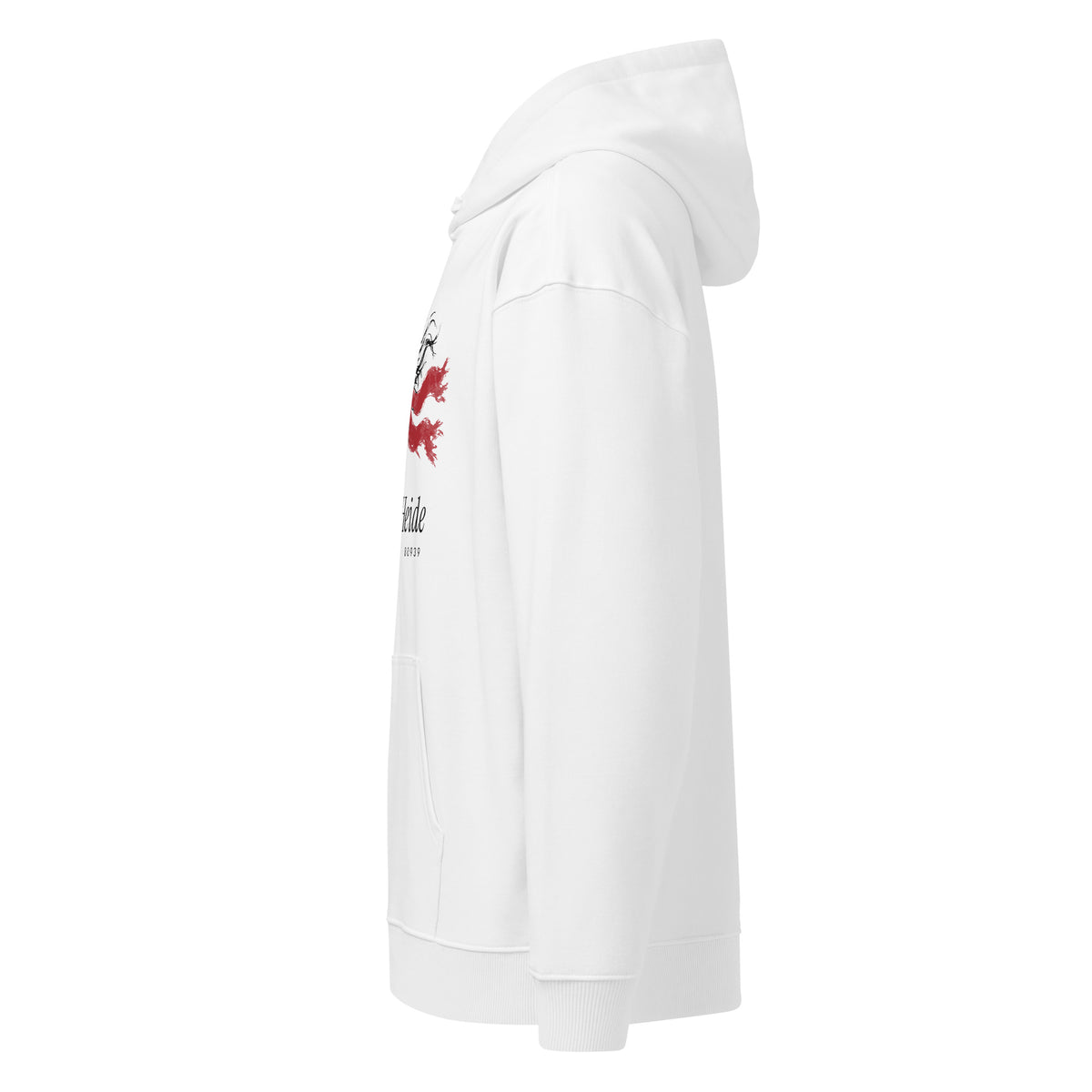 Kalte Heide Bio-Hoodie weiß – links